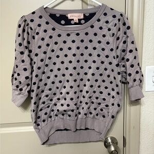 Philosophy Gray and Black Polka Dot Sweater